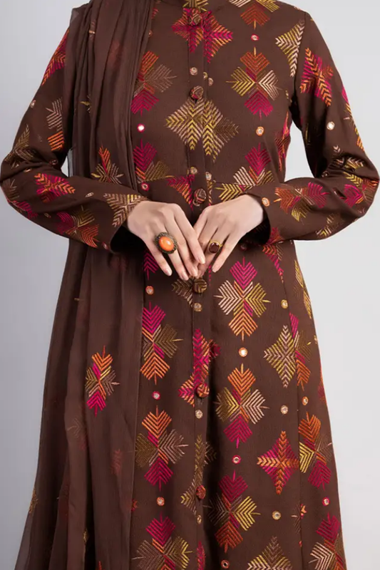 Bareeze Embroidered Lawn 3pc with Embroidered Crinkle Chiffon Dupatta- BS2033