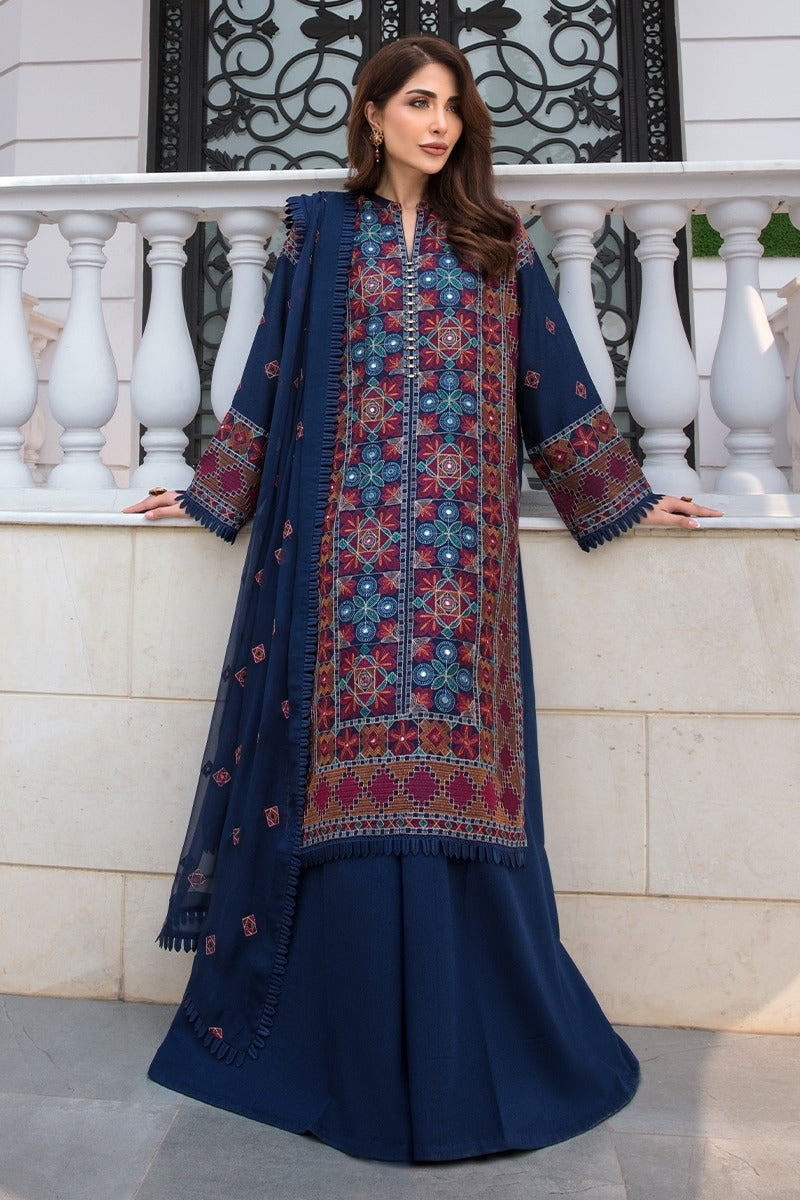 Bareeze Embroidered Lawn 3pc with Bamber Chiffon dupatta- BS1703