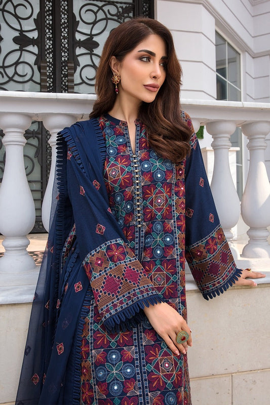 Bareeze Embroidered Lawn 3pc with Bamber Chiffon dupatta- BS1703