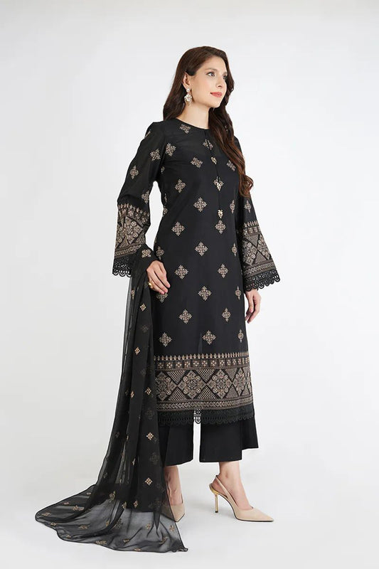 Bareeze 3PC Embroidered karandi Suit with Embroidered Shwal -BS2075