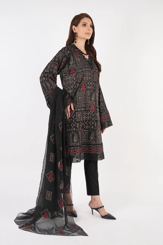 Bareeze 3PC Embroidered karandi Suit with Embroidered Shwal -BS2077