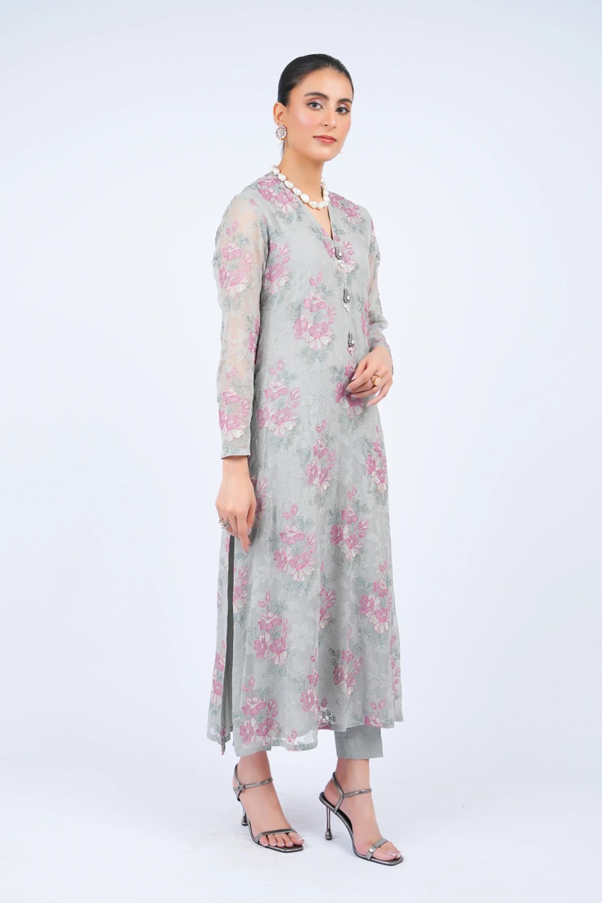 Bareeze 3PC Embroidered Lawn Suit with Embroidered chiffon Dupatta -BS2254