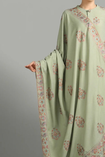 Bareeze 3PC Embroidered Dhanak Suit with Heavy Embroidered Shawal -BS1943
