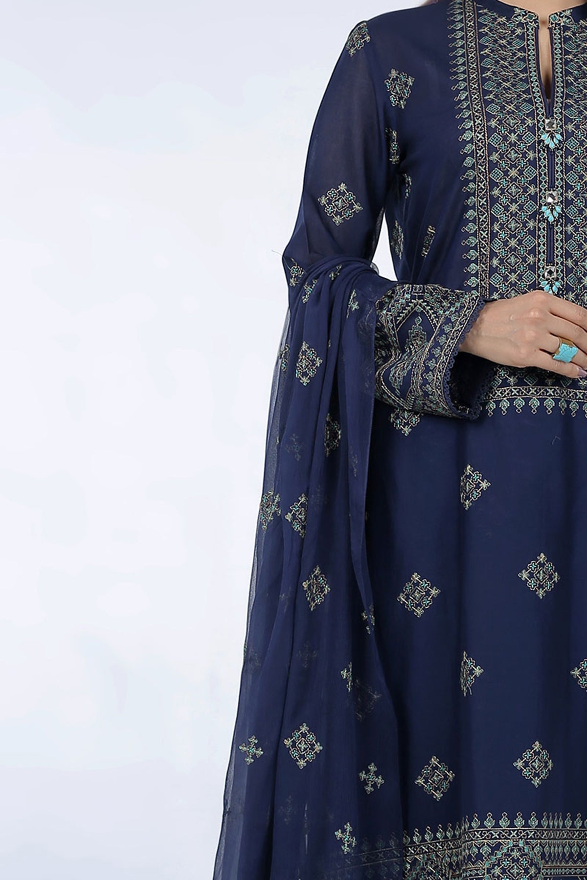 Bareeze Summer Lawn 3pc with Embroidered chiffon dupatta- BS1743