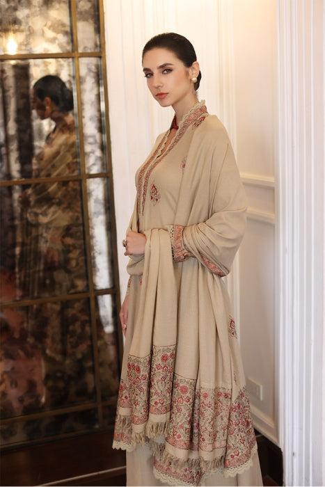 Bareeze 3PC Embroidered Dhanak Suit with Heavy Embroidered Shawal -BS1941