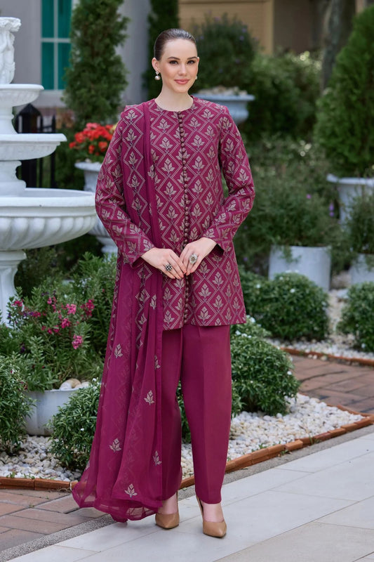 Bareeze 3PC Embroidered Karandi Suit with Embroidered Karandi Shwal -BS2302