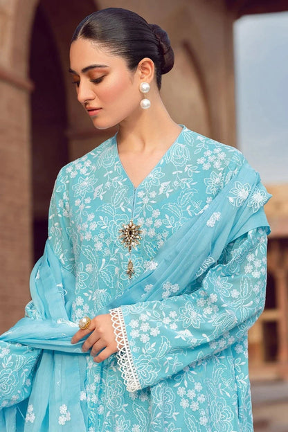Bareeze 3PC Embroidered Lawn Suit with Embroidered chiffon Dupatta -BS2045
