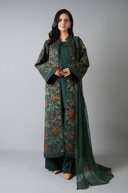 Bareeze 3PC Embroidered Karandi Suit with Embroidered Karandi Shwal - BS2320