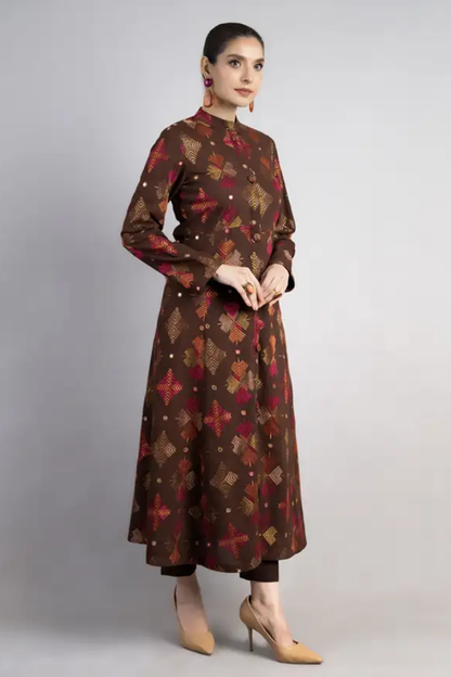 Bareeze Embroidered Lawn 3pc with Embroidered Crinkle Chiffon Dupatta- BS2033