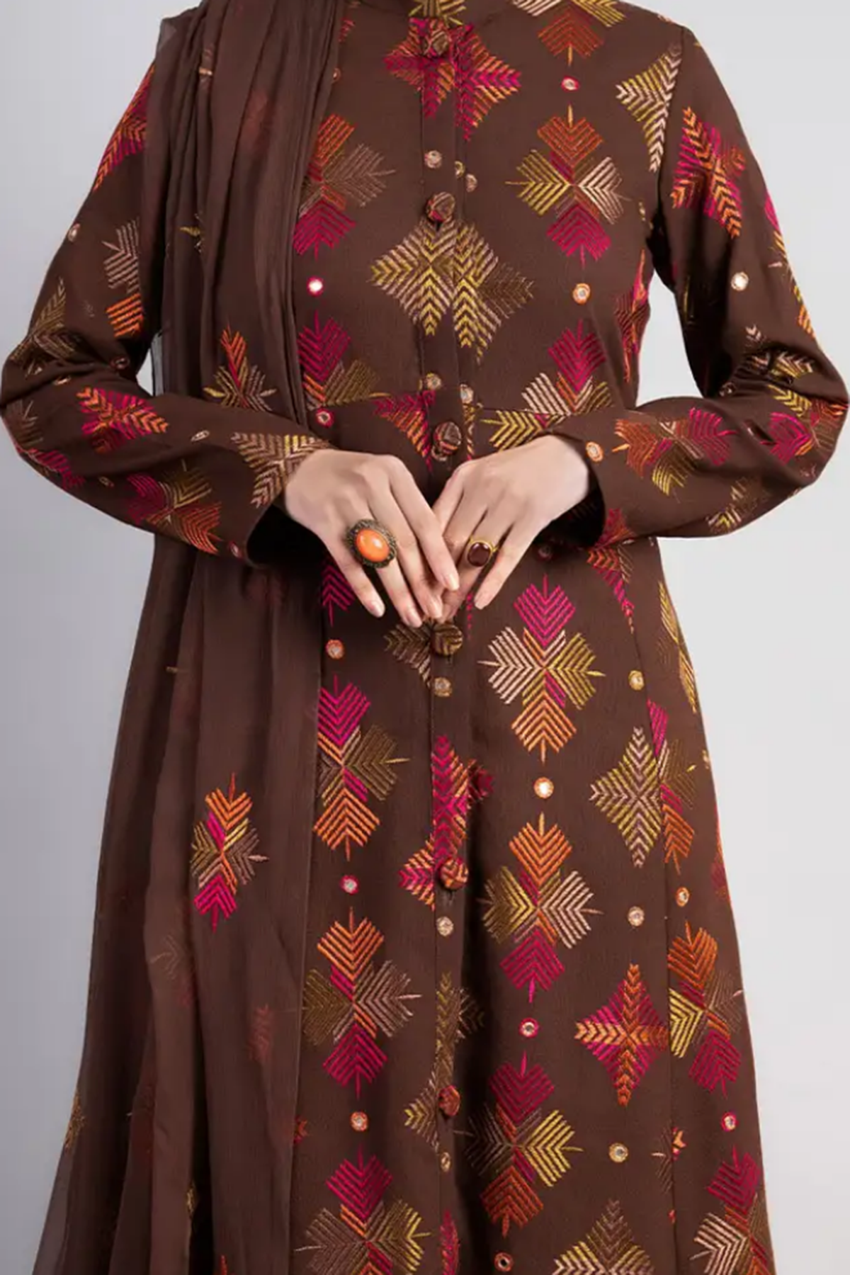 Bareeze Embroidered Lawn 3pc with Embroidered Crinkle Chiffon Dupatta- BS2033