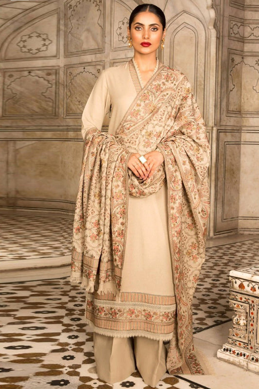 Bareeze 3PC Embroidered Dhanak Suit with Heavy Embroidered Shawal -BS102138
