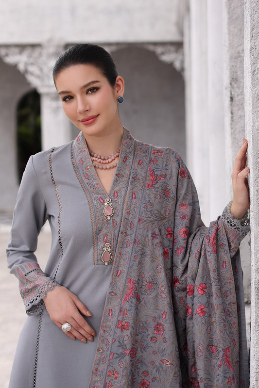Bareeze 3PC Embroidered Karandi Suit with Heavy Embroidered Karandi Shawal -BS2323