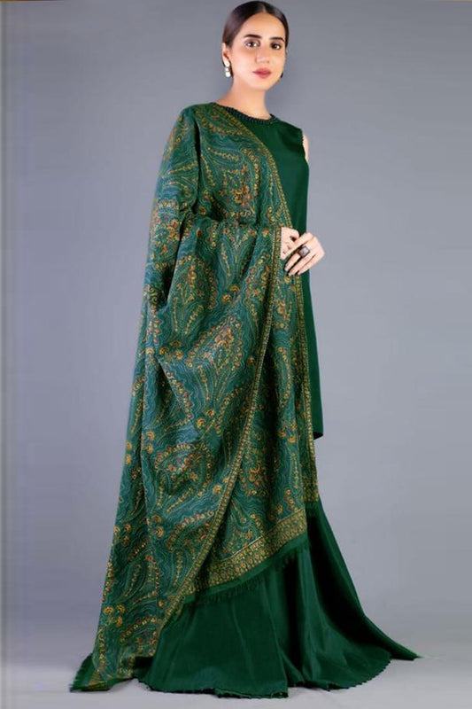 Bareeze 3PC Embroidered Dhanak Suit with Heavy Embroidered Shawal -GA102173