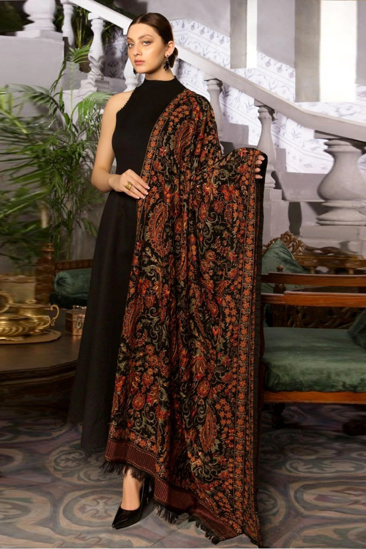 Bareeze 3PC Embroidered Dhanak Suit with Heavy Embroidered Shawal -BS102137