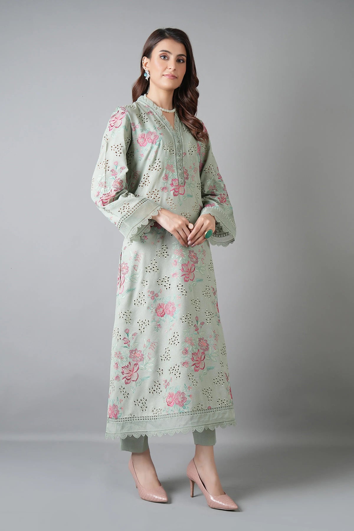 Bareeze 3PC Embroidered Lawn Suit with Embroidered Crinkle Dupatta -BS2284