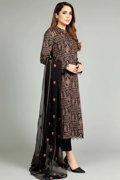 Bareeze Embroidered Lawn 3pc with Crinkle Chiffon dupatta- BS2089