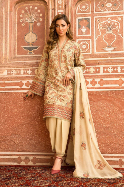 Bareeze Embroidered Lawn 3Pc with Embroidered Dupata- BS1686
