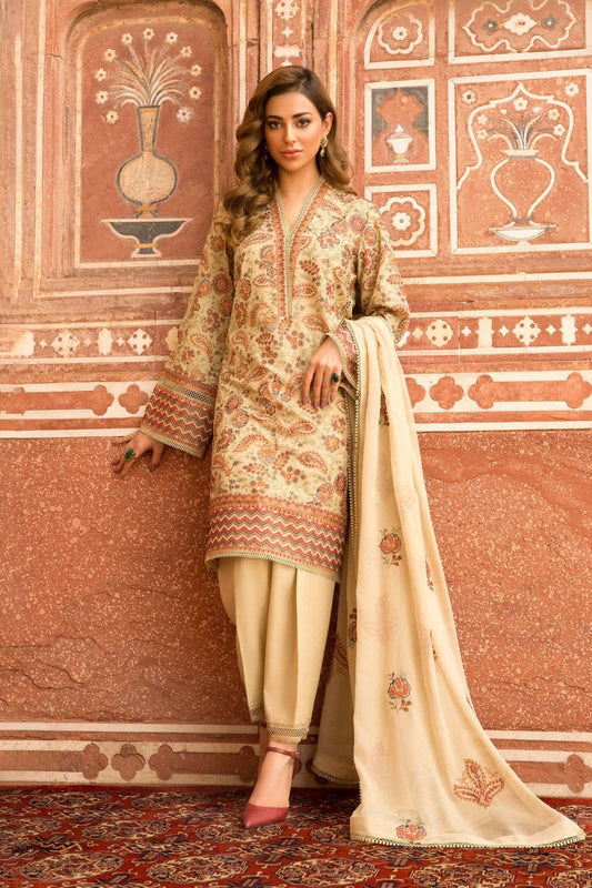 Bareeze Embroidered Lawn 3Pc with Embroidered Dupata- BS1686