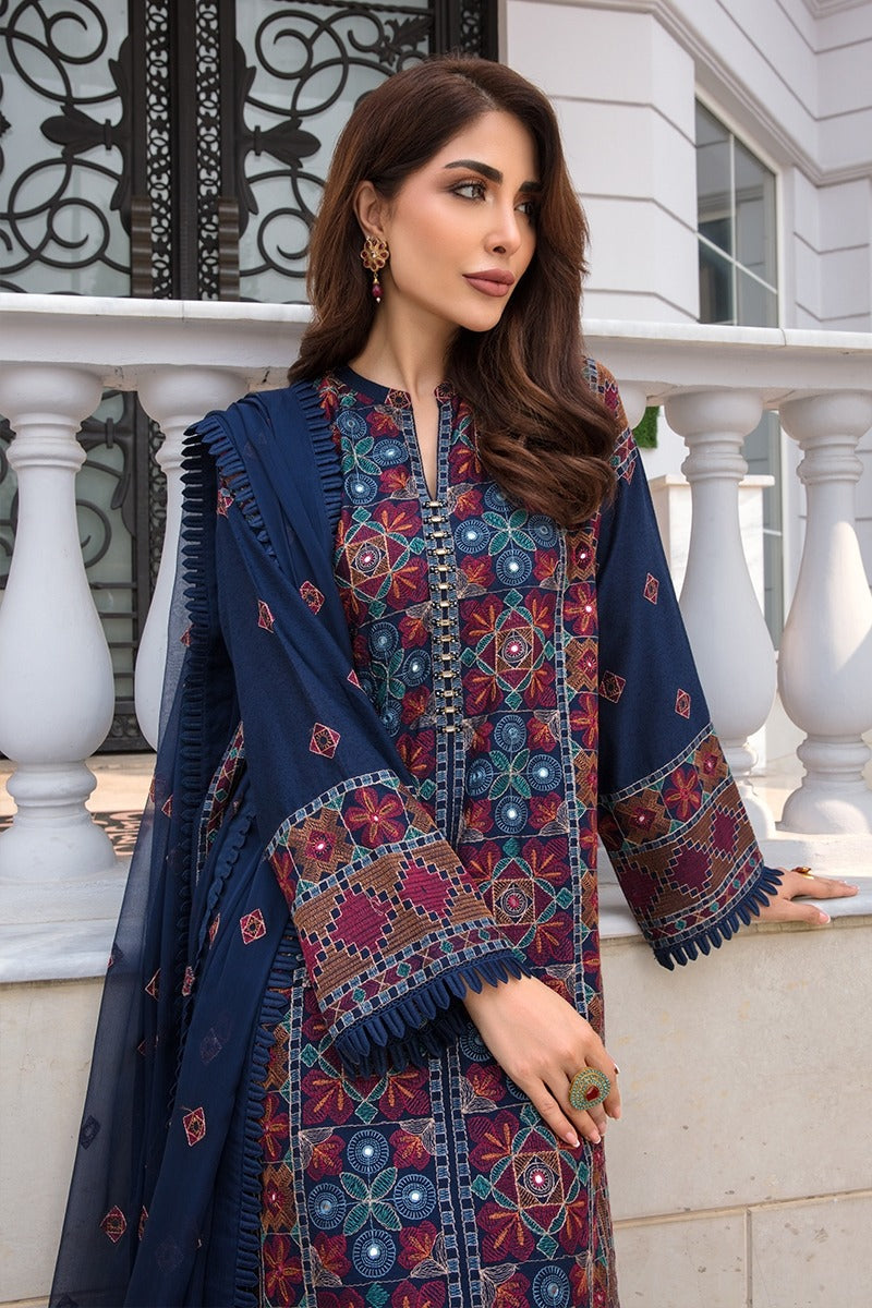 Bareeze Embroidered Lawn 3pc with Bamber Chiffon dupatta- BS1703
