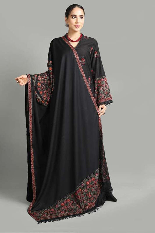 Bareeze 3PC Embroidered Dhanak Suit with Heavy Embroidered Shawal -BS1962