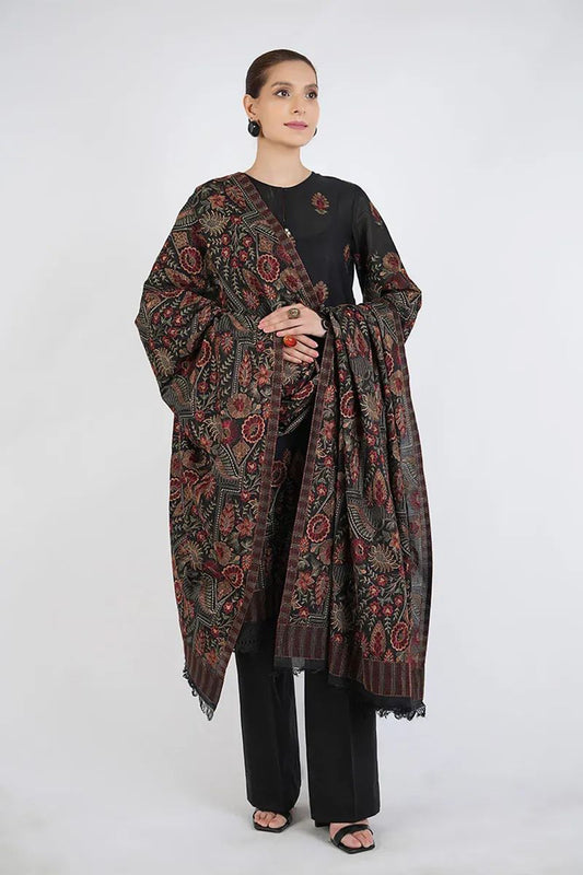 Bareeze 3PC Embroidered Dhanak Suit with Heavy Embroidered Shawal -BS2059