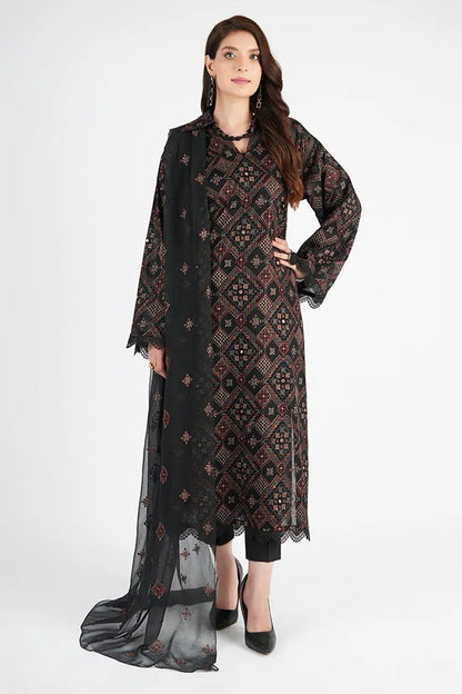 Bareeze 3PC Embroidered Karandi Suit with Embroidered Shwal -BS2076