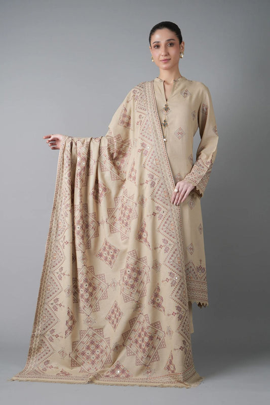 Bareeze 3PC Embroidered Dhanak Suit with Embroidered Shwal -BS2150