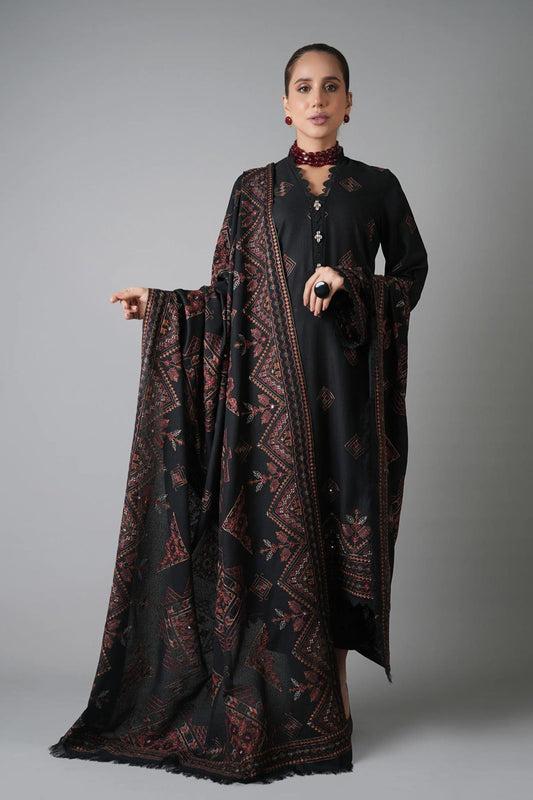 Bareeze 3PC Embroidered Dhanak Suit with Embroidered Shwal -BS2149