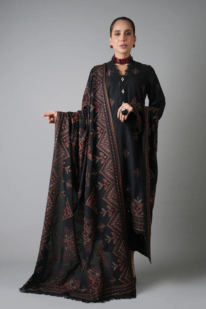 Bareeze 3PC Embroidered Karandi Suit with Embroidered Shwal -BS2149