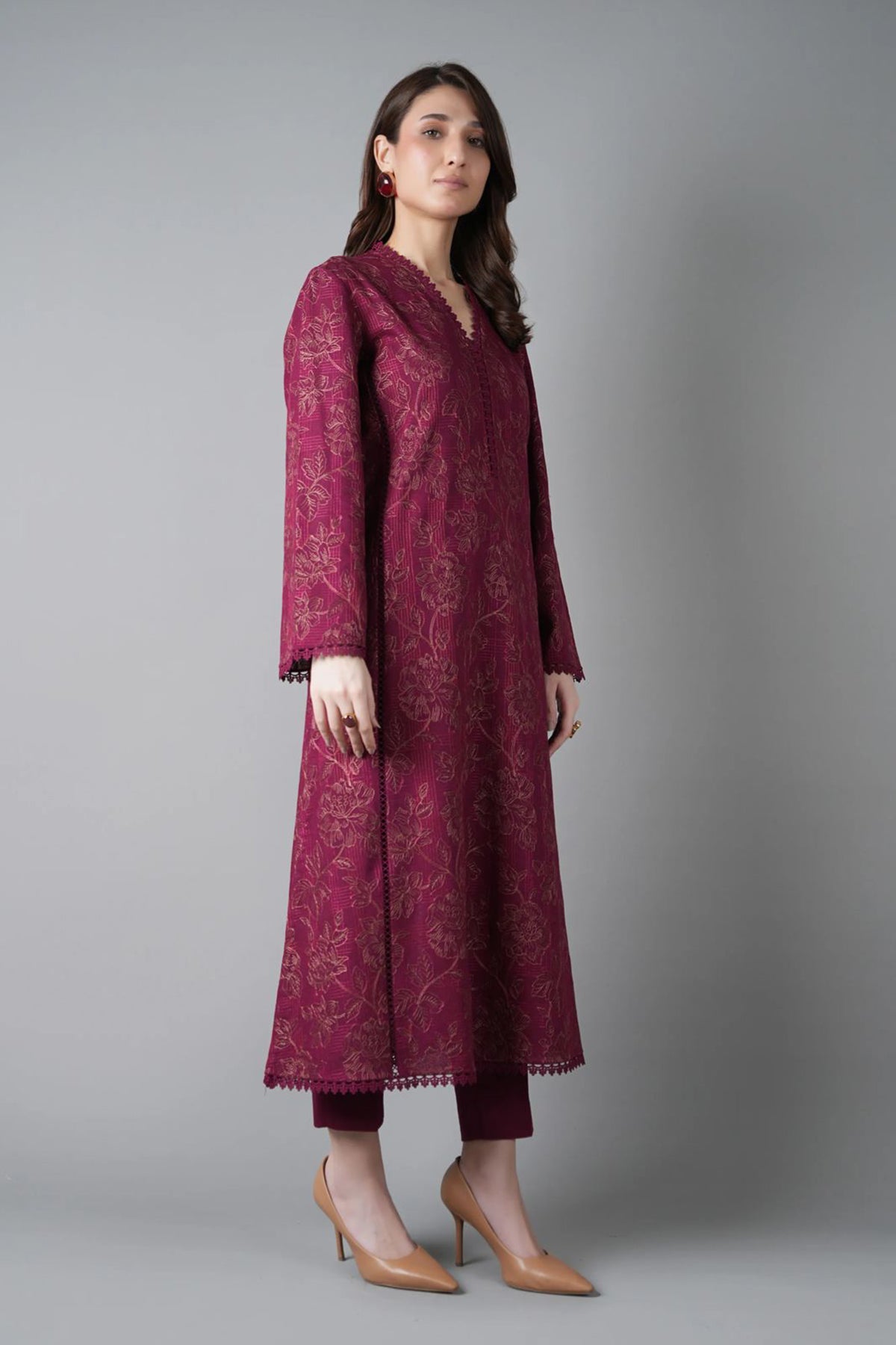 Bareeze 3PC Embroidered Dhanak Suit with Embroidered Shwal -BS2147