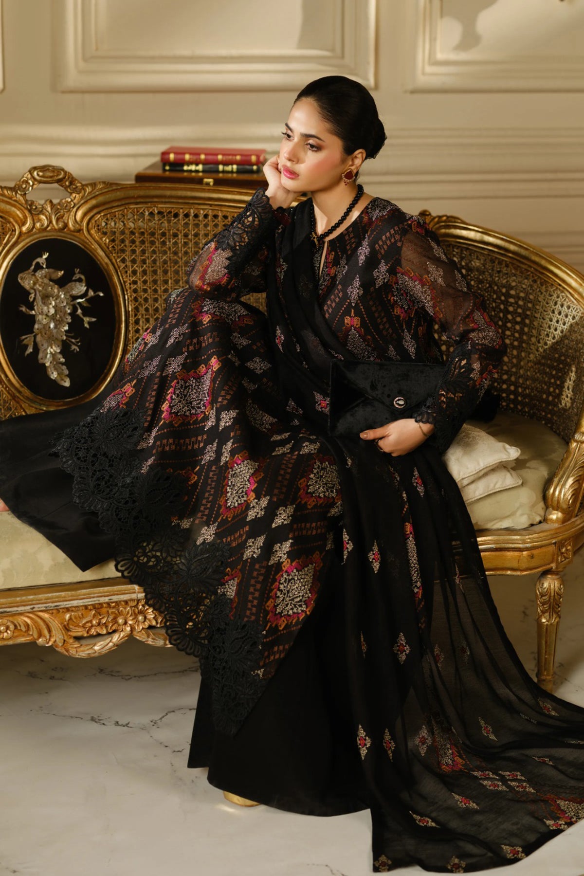 Bareeze 3PC Embroidered Lawn Suit with Embroidered chiffon Dupatta -BS2261