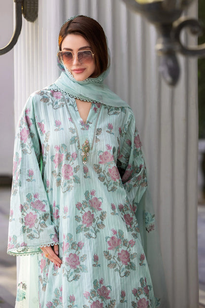 Bareeze 3PC Embroidered Lawn Suit with Embroidered chiffon Dupatta -BS2259