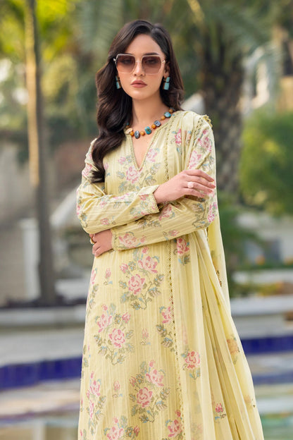 Bareeze 3PC Embroidered Lawn Suit with Embroidered chiffon Dupatta -BS2256