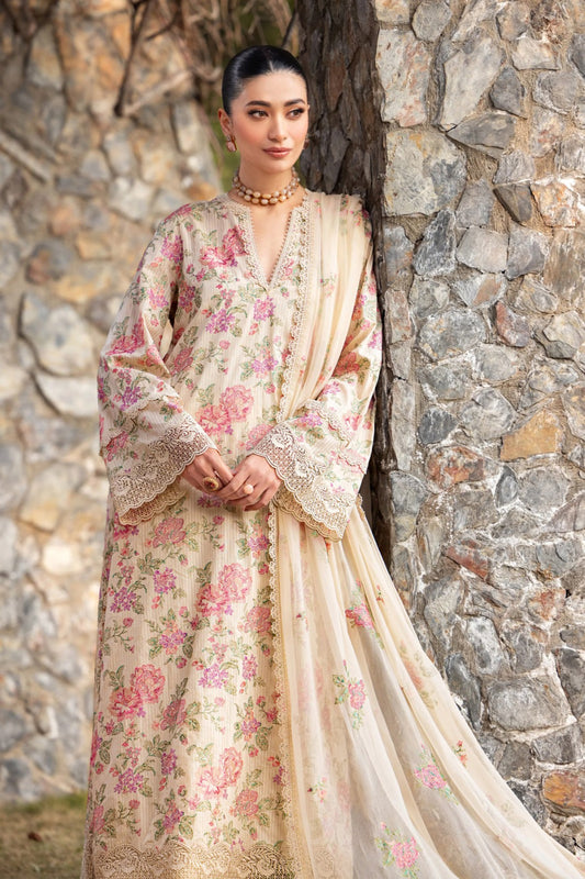 Bareeze 3PC Embroidered Lawn Suit with Embroidered chiffon Dupatta -BS2257