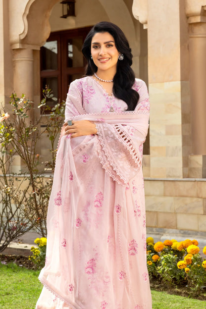 Bareeze 3PC Embroidered Lawn Suit with Embroidered chiffon Dupatta -BS2263