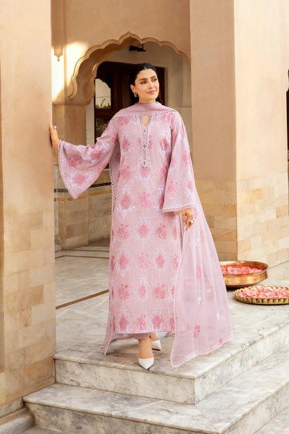 Bareeze 3PC Embroidered Lawn Suit with Embroidered chiffon Dupatta -BS2262