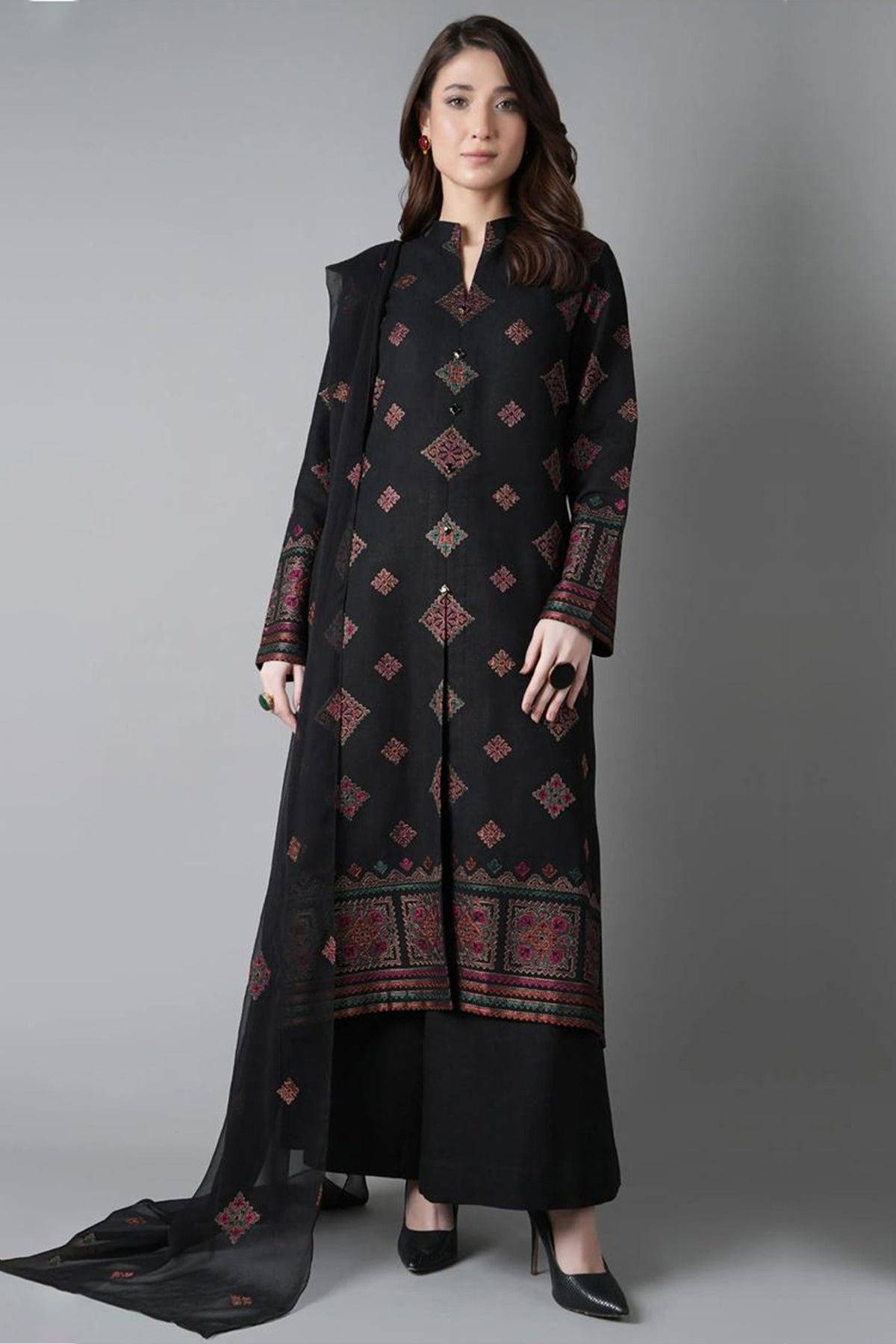 Bareeze 3PC Embroidered Lawn Suit with Embroidered Crinkle Dupatta -BS2287