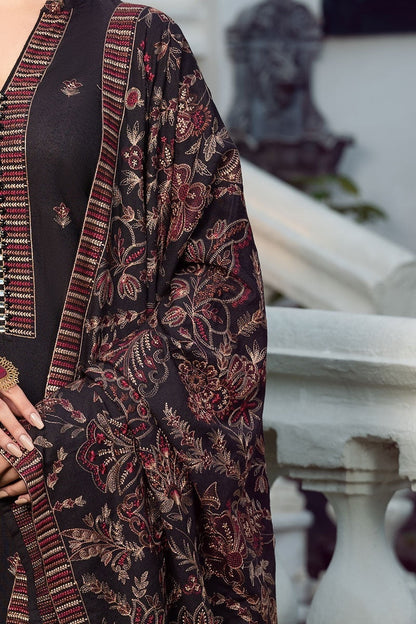 Bareeze 3PC Embroidered Dhanak Suit with Heavy Embroidered Shawal -GA102170