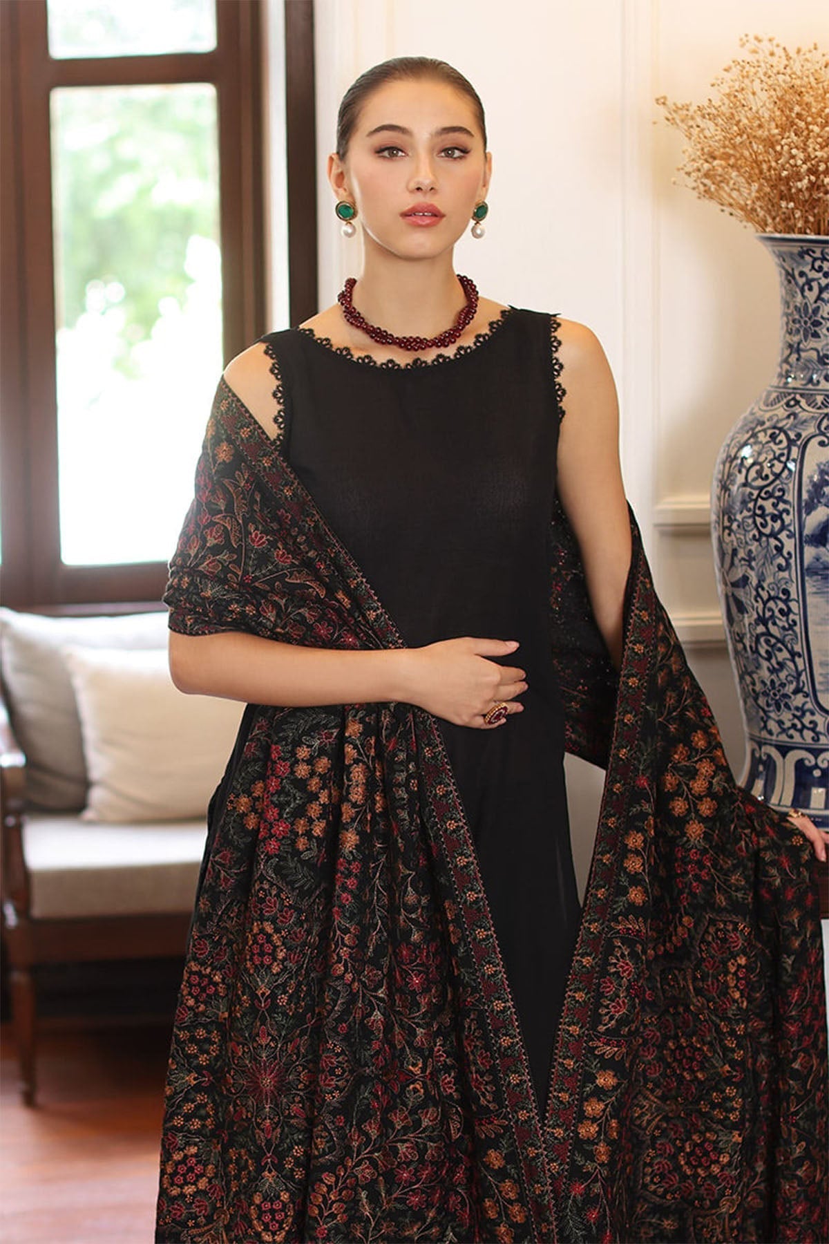 Bareeze 3PC Dhanak Suit with Heavy Embroidered Shawal -BS1977