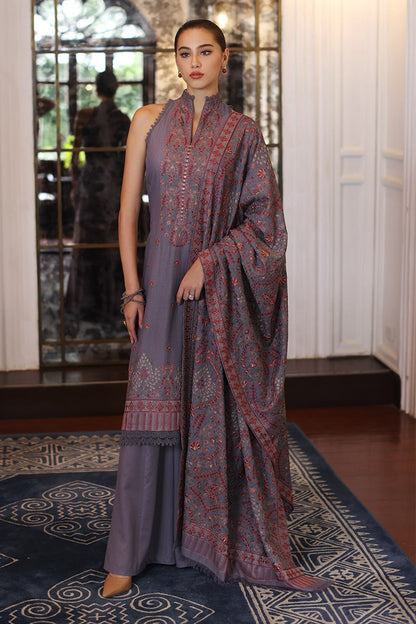Bareeze 3PC Embroidered Dhanak with Embroidered Dhanak Shawl - BS1778