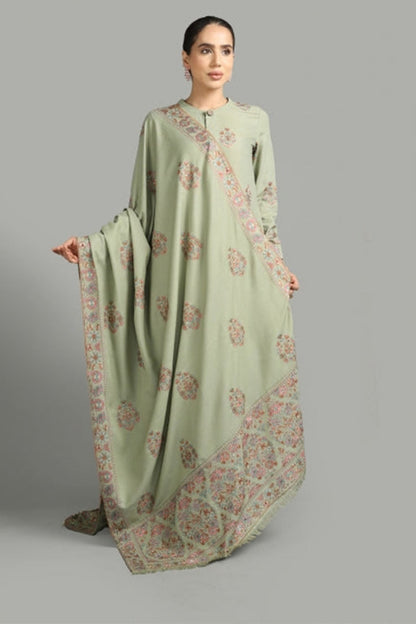 Bareeze 3PC Embroidered Dhanak Suit with Heavy Embroidered Shawal -BS1943