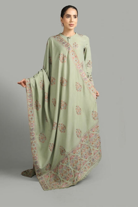 Bareeze 3PC Embroidered Dhanak Suit with Heavy Embroidered Shawal -BS1943