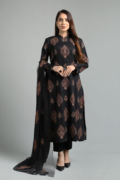 Bareeze Embroidered Lawn 3pc with Embroidered Chiffon Dupatta- BS1876