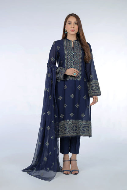 Bareeze Summer Lawn 3pc with Embroidered chiffon dupatta- BS1743