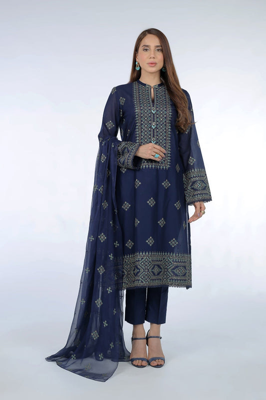Bareeze Summer Lawn 3pc with Embroidered chiffon dupatta- BS1743