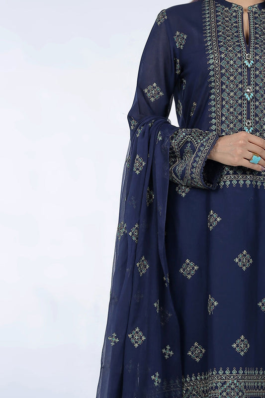Bareeze Summer Lawn 3pc with Embroidered chiffon dupatta- BS1743