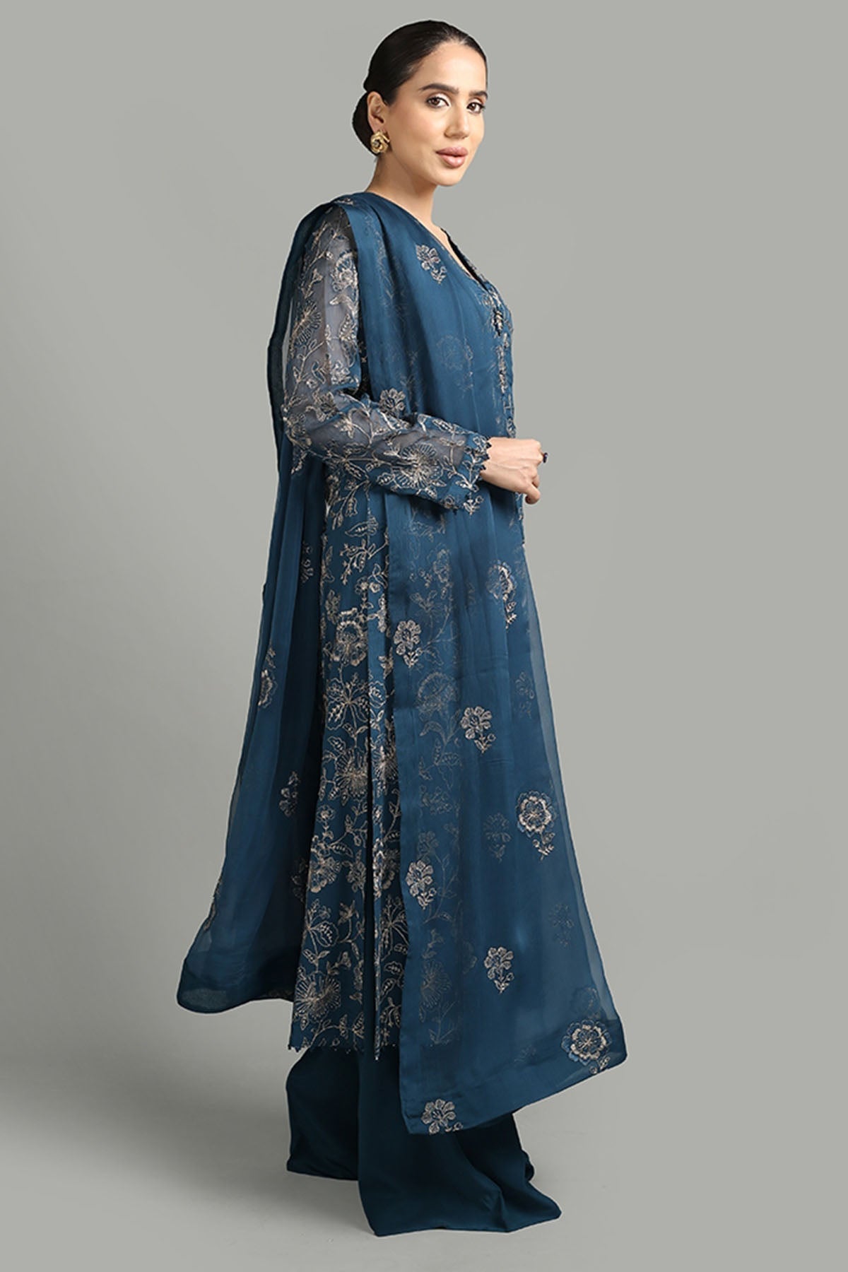 Bareeze Embroidered Lawn 3pc with Embroidered Chiffon Dupatta- BS1916