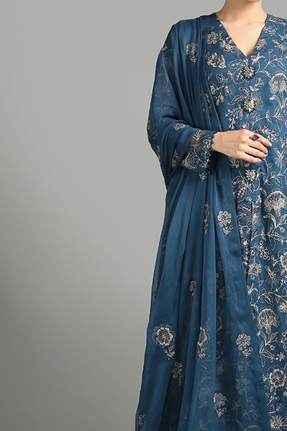 Bareeze Embroidered Lawn 3pc with Embroidered Chiffon Dupatta- BS1916