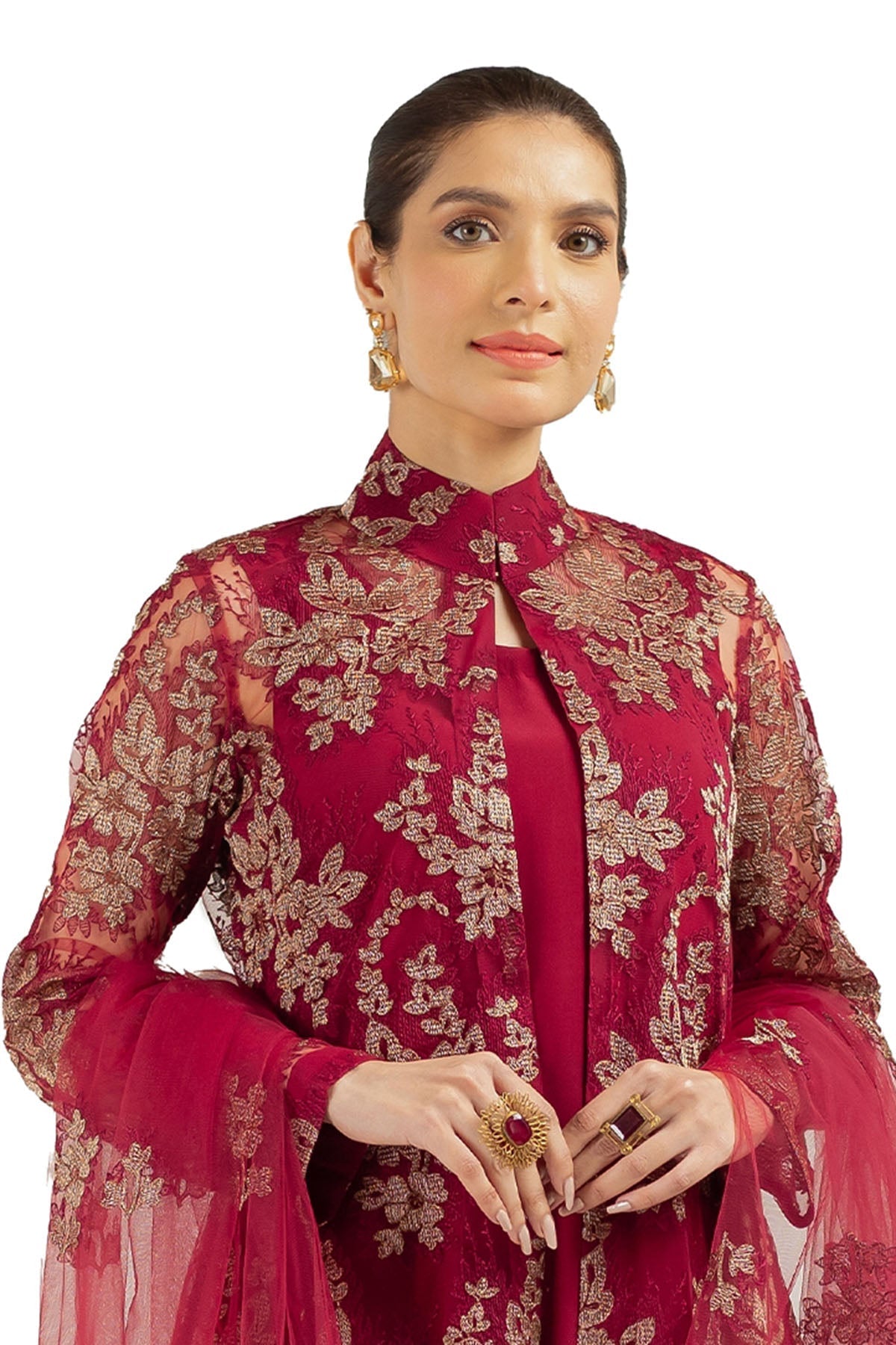 Bareeze Embroidered Lawn 3pc with Embroidered Chiffon Dupatta- BS1875