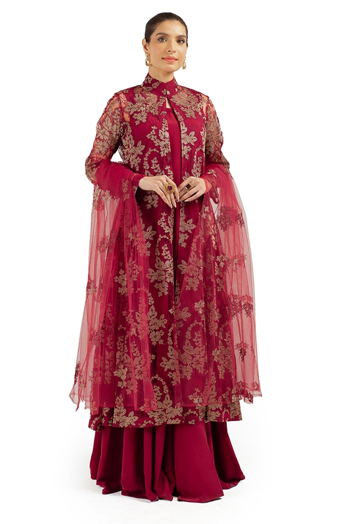 Bareeze Embroidered Lawn 3pc with Embroidered Chiffon Dupatta- BS1875